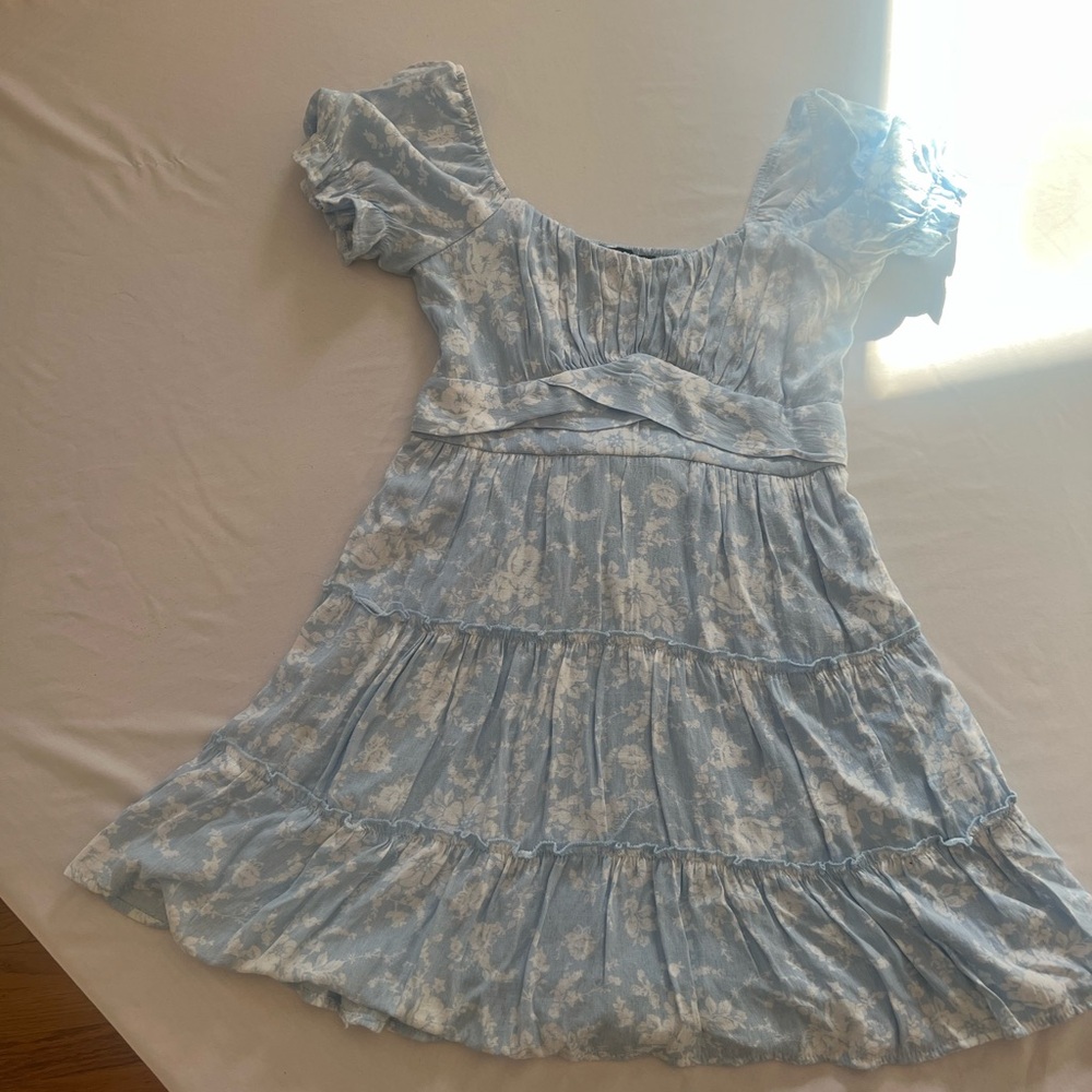 Trixxi Light Blue Floral Kids Dress